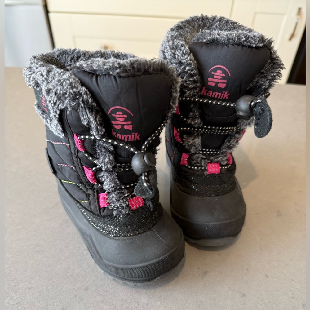 Kamik Black and Pink Winter Boots